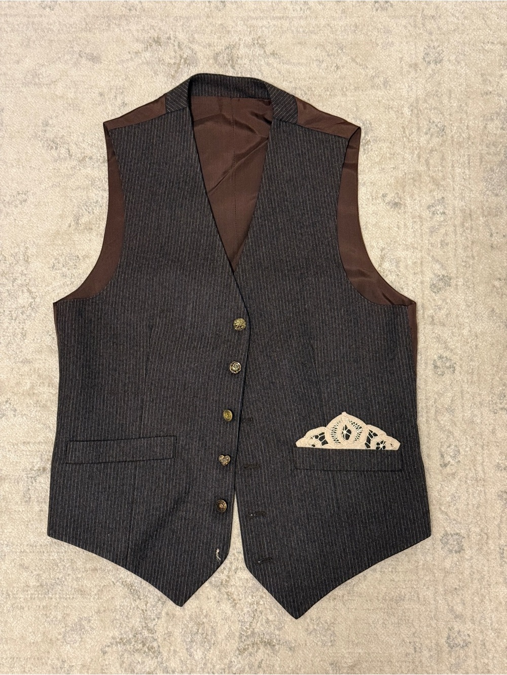 Upcycled Vest with Mismatched Buttons